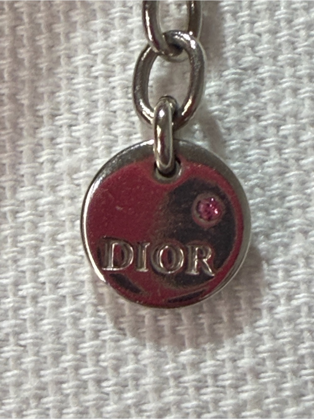 🌷DIOR Petit Pink Crystal 'CD' Pendant Necklace - Picture 8 of 14